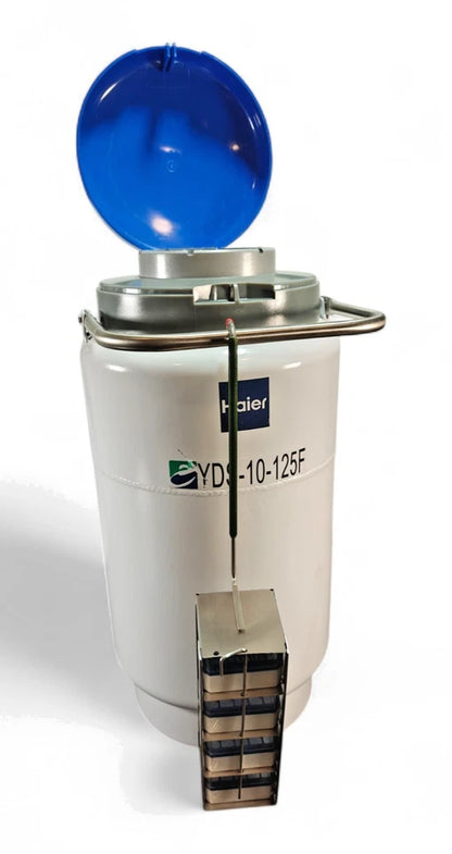 Haier 10L Liquid Nitrogen Dewar YDS-10-125F LN2 Tank with Cryogenic Rack & Boxes