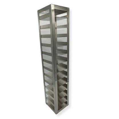13-Shelf Cryogenic Vertical Freezer Storage Rack For 2" Boxes with Locking Rod