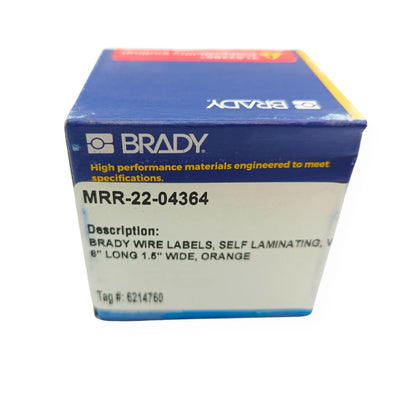 Brady Self-Laminating Orange / Clear Vinyl Labels 6"x1.5" for BMP61, BMP71, M611