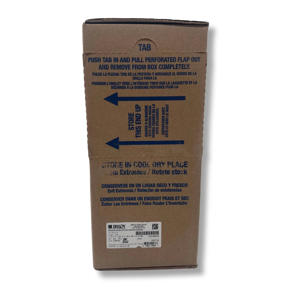 Brady [PS-750-2-BL] 2" x 1.250" Blue Permasleeve Heat Shrink Wire & Cable Labels
