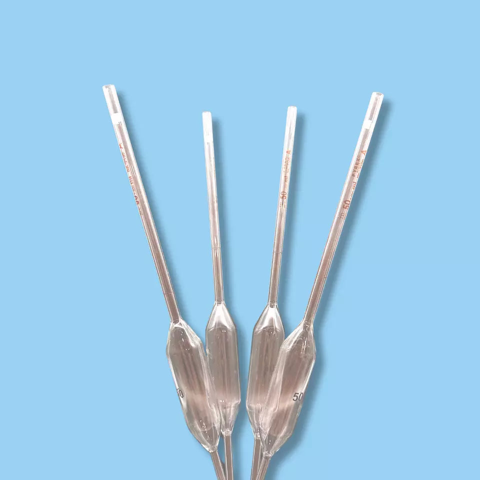 Set of VWR 500mL Filtering Flask & 4 Pyrex 50mL Volumetric Pipets | Heavy Wall