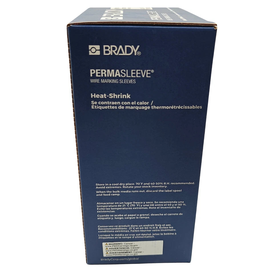 Brady PermaSleeve PS-750-2-BK Heat Shrink Wire Labels 0.75" Dia x 2" W - BLACK