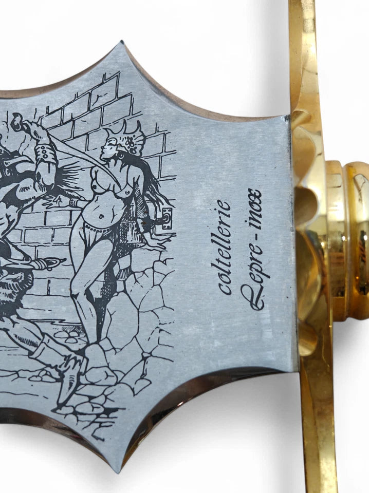 Coltellerie Lepre Stainless Steel Photoengraved Sword 56cm Blade Ltd Ed. #82/200