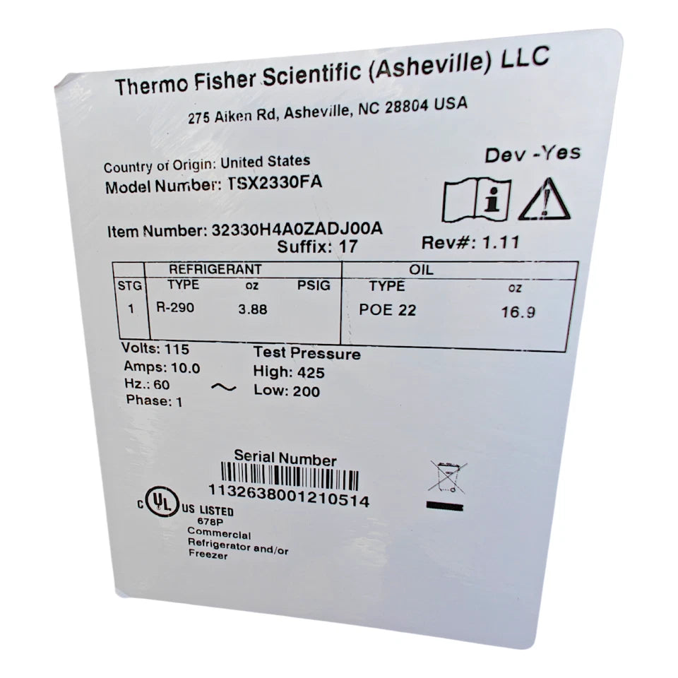 Thermo Scientific TSX2330FA -30C Upright Lab Freezer 23 cu ft 115V