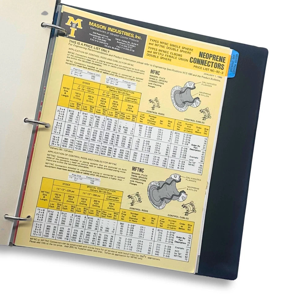 Vintage Mason Industries Catalog 9 Section Compilation - HVAC / Engineering