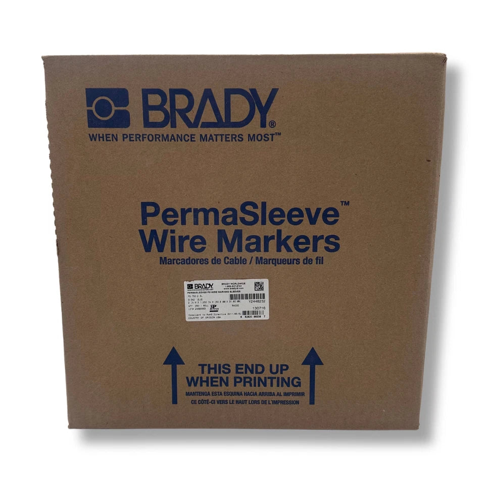 Brady [PS-750-2-BL] 2" x 1.250" Blue Permasleeve Heat Shrink Wire & Cable Labels
