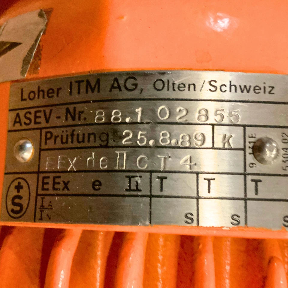 LOHER 0.33 HP Electric Tank Mixer Agitator 3580 RPM Stainless Steel Shaft Flange