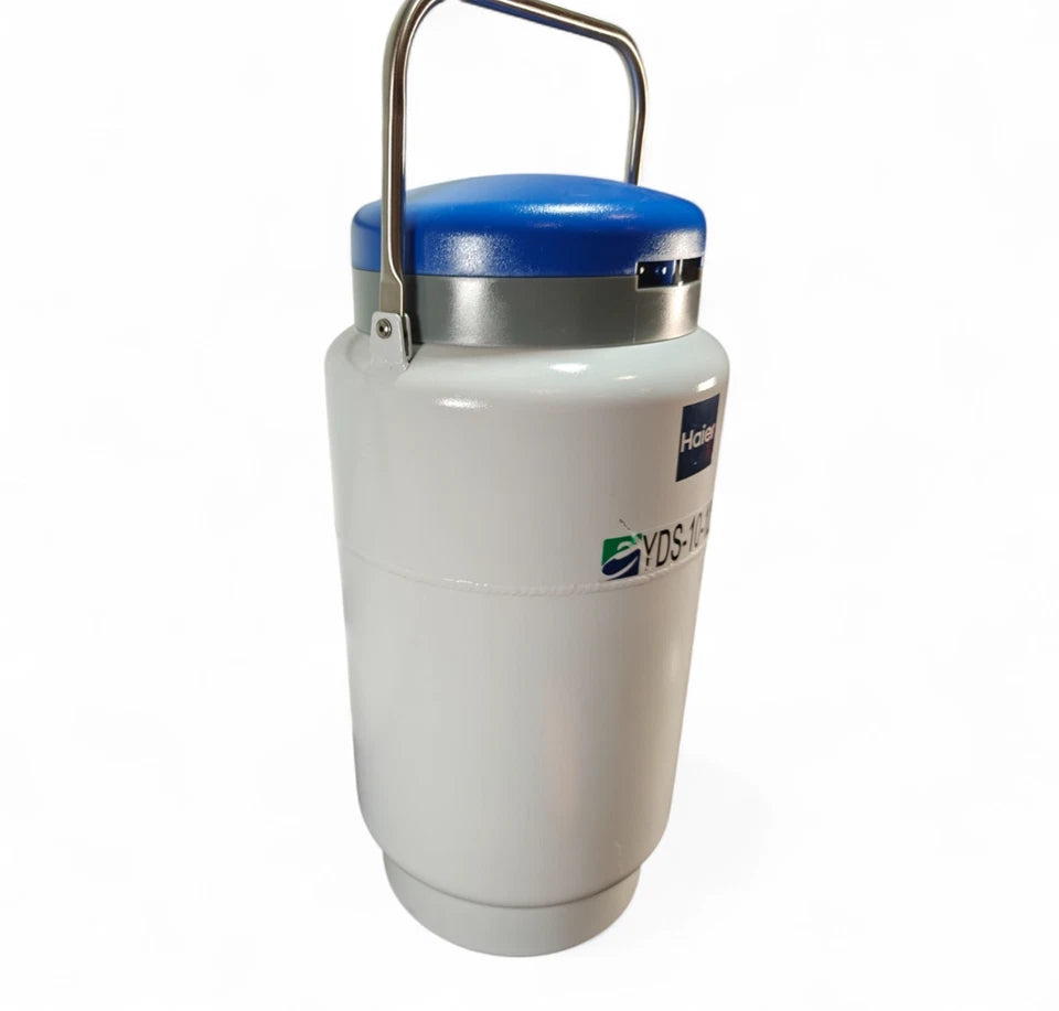Haier 10L Liquid Nitrogen Dewar YDS-10-125F LN2 Tank with Cryogenic Rack & Boxes