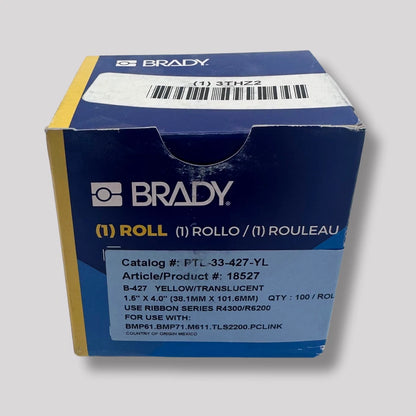 Brady 1.5" x 4" Yellow/Translucent Self-Laminating Vinyl Labels | PTL-33-427-YL