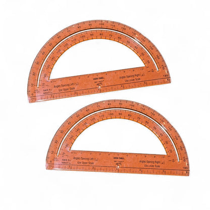 Hand2Mind Safe-T Protractor for Kids 180° Geometry Tool, Orange (2-PACK)