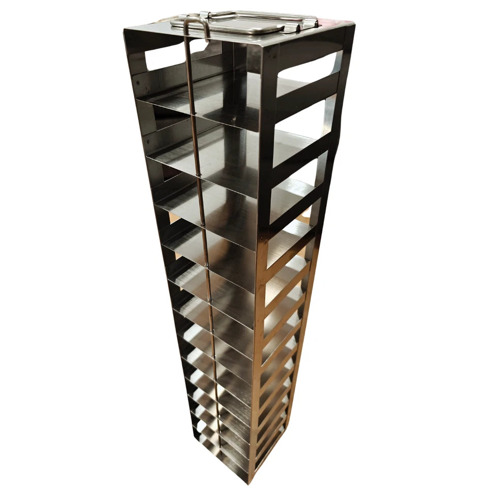 13-Shelf Cryogenic Vertical Freezer Storage Rack For 2" Boxes with Locking Rod