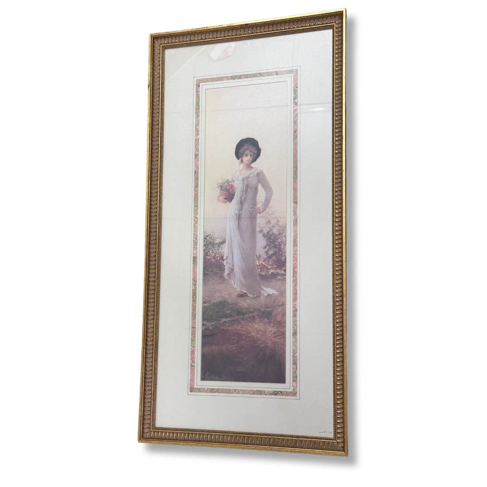 Marcus Stone Framed Art Print (34x17) | Romanticism | Antique | Coquette