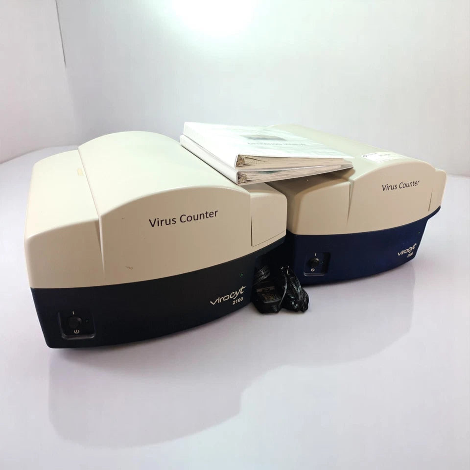 Set of 2 ViroCyt 2100 Virus Counter Lab Analyzers w/ Manual & Power Supply