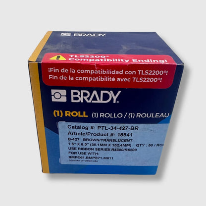 Brady 1.5" x 6" Brown/Translucent Self-Laminating Vinyl Labels | PTL-34-427-BR