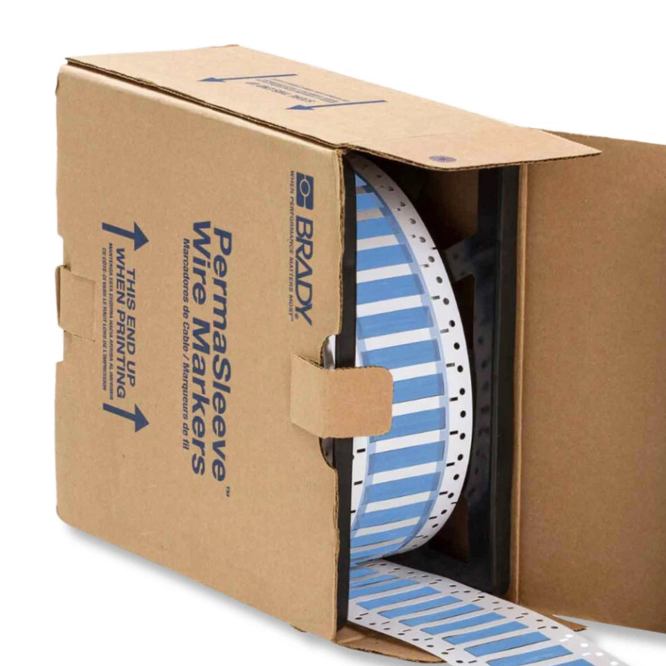 Brady 2" x 0.851" Blue Permasleeve Heat Shrink Wire & Cable Labels | PS-500-2-BL