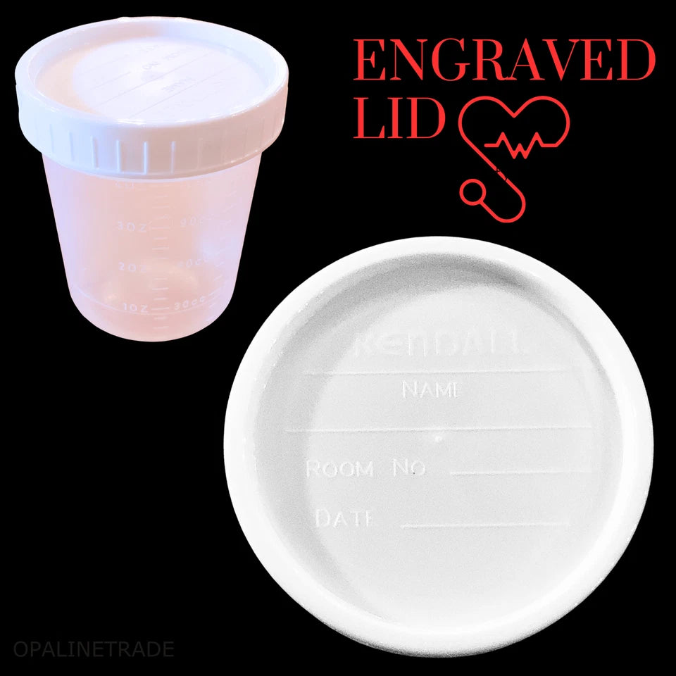10-Pack 120mL Lab Specimen Containers with Screw Cap - Marked Date/Room