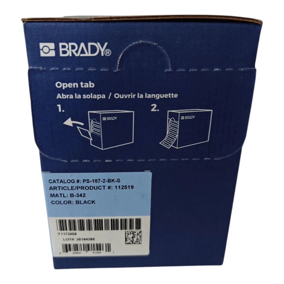 BRADY PermaSleeve PS-187-2-BK-S Heat Shrink Wire Labels 3/16”, 3" Core Printers