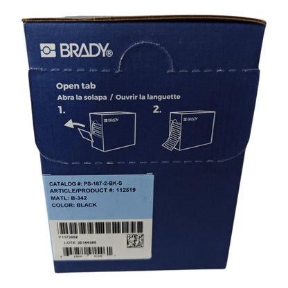 BRADY PermaSleeve PS-187-2-BK-S Heat Shrink Wire Labels 3/16”, 3" Core Printers
