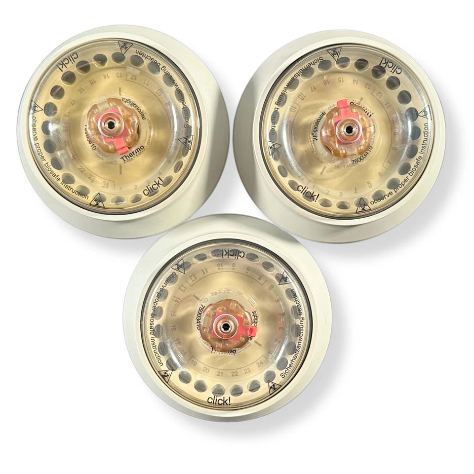 Set of three Thermo Scientific microliter rotors with ClickSeal lid for safe centrifuge operation