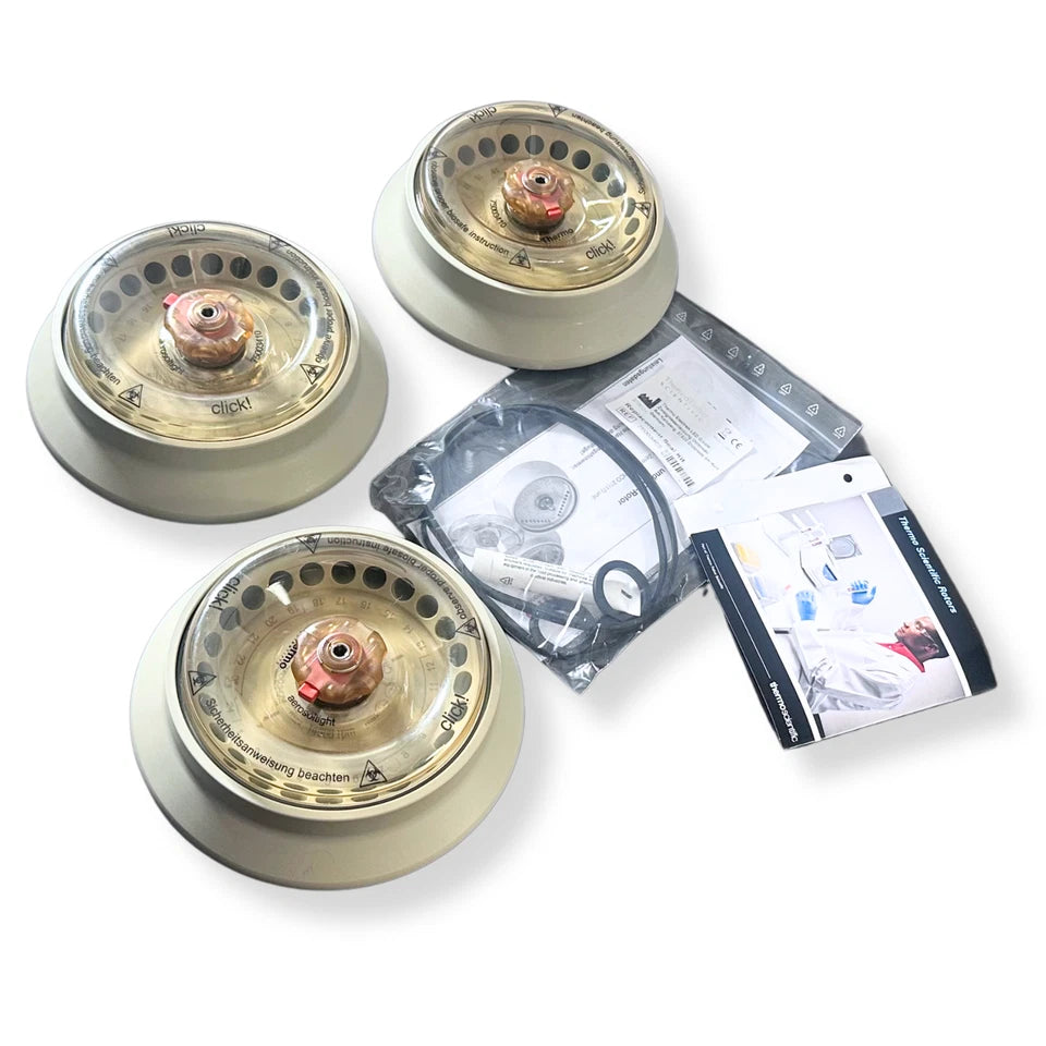 Set of three Thermo Scientific microliter rotors with ClickSeal lid for safe centrifuge operation for laboratory safety